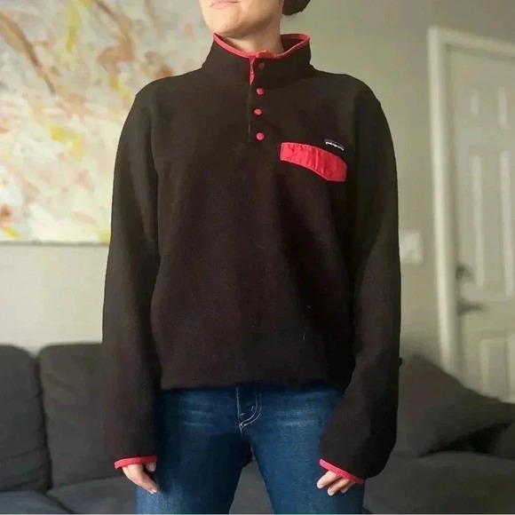 Patagonia Tops - Patagonia Synchilla® Snap-T® Fleece Pullover - Black and Red - Size M